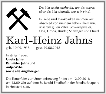 Traueranzeige von Karl-Heinz Jahns von Mitteldeutsche Zeitung