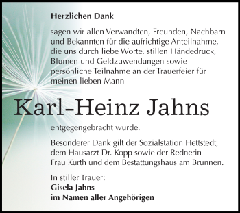 Traueranzeige von Karl-Heinz Jahns von Mitteldeutsche Zeitung