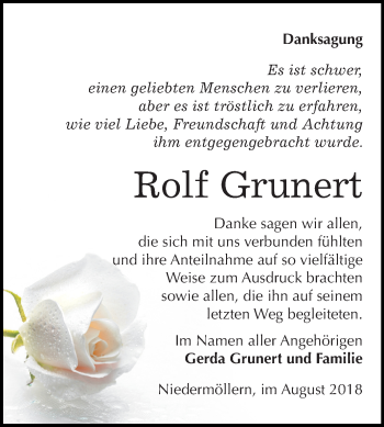 Traueranzeige von Rolf Grunert von Mitteldeutsche Zeitung