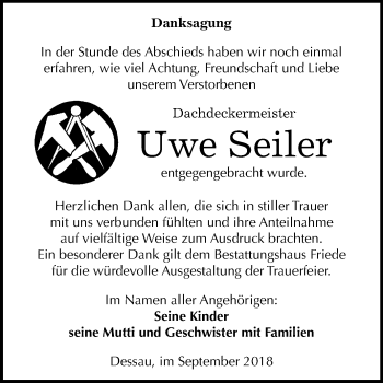 Traueranzeige von Uwe Seiler von Mitteldeutsche Zeitung