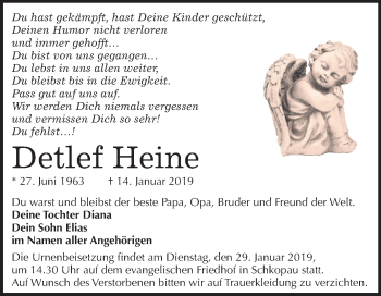 Traueranzeige von Detlef Heine von Mitteldeutsche Zeitung Halle/Saalkreis