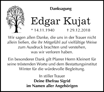 Traueranzeige von Edgar Kujat von Mitteldeutsche Zeitung Bitterfeld