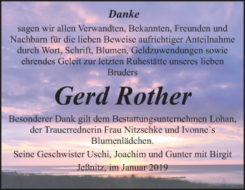 Traueranzeige von Gerd Rother von Mitteldeutsche Zeitung Bitterfeld