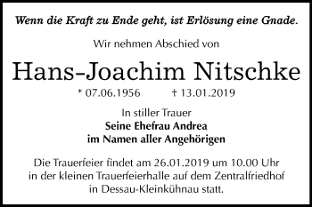 Traueranzeige von Hans-Joachim Nitschke von Mitteldeutsche Zeitung