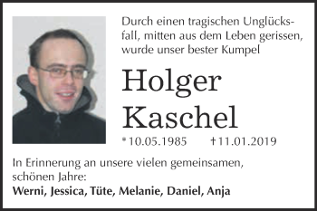 Traueranzeige von Holger Kaschel von Super Sonntag Wittenberg
