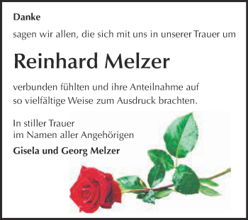 Traueranzeige von Reinhard Melzer von WVG - Wochenspiegel Dessau / Köthen