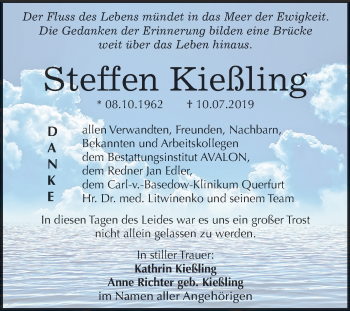 Traueranzeige von Steffen Kießling von Mitteldeutsche Zeitung