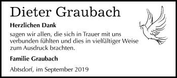 Traueranzeige von Dieter Graubach von Mitteldeutsche Zeitung Wittenberg