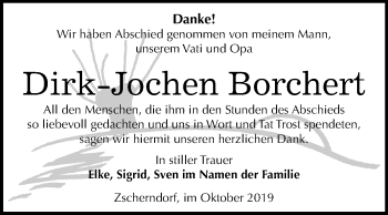 Traueranzeige von Dirk-Jochen Borchert von Wochenspiegel Bitterfeld