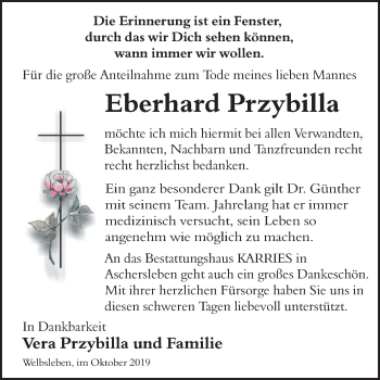 Traueranzeige von Eberhard Przybilla von Mitteldeutsche Zeitung Mansfelder Land