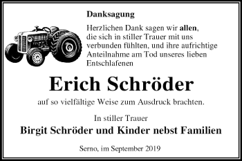 Traueranzeige von Erich Schröder von Mitteldeutsche Zeitung Wittenberg