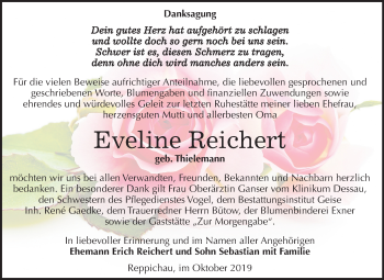 Traueranzeige von Eveline Reichert von Super Sonntag Köthen