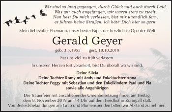 Traueranzeige von Gerald Geyer von Mitteldeutsche Zeitung Wittenberg