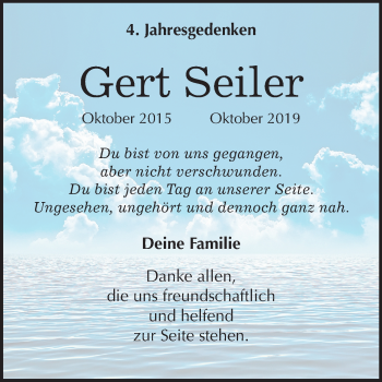 Traueranzeige von Gert Seiler von Super Sonntag Quedlinburg