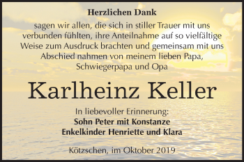 Traueranzeige von Karlheinz Keller von Mitteldeutsche Zeitung Merseburg/Querfurt