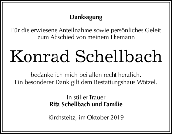 Traueranzeige von Konrad Schellbach von Mitteldeutsche Zeitung Zeitz
