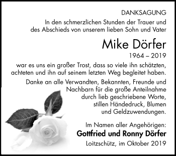 Traueranzeige von Mike Dörfer von Super Sonntag Zeitz