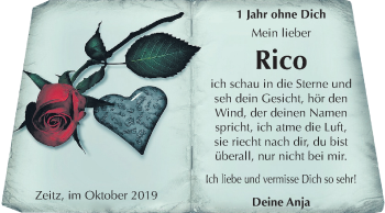Traueranzeige von Rico   von Super Sonntag Zeitz