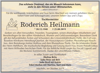 Traueranzeige von Roderich Heilmann von Super Sonntag Merseburg/Querfurt