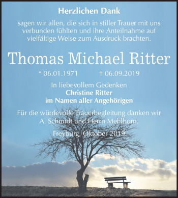 Traueranzeige von Thomas Michael Ritter von Wochenspiegel Naumburg/Nebra