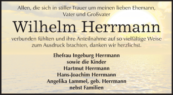 Traueranzeige von Wilhelm Herrmann von Super Sonntag Wittenberg
