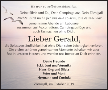 Traueranzeige von Gerald  von Super Sonntag Wittenberg