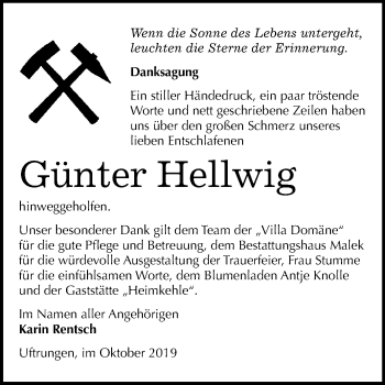 Traueranzeige von Günter Hellwig von Mitteldeutsche Zeitung Sangerhausen