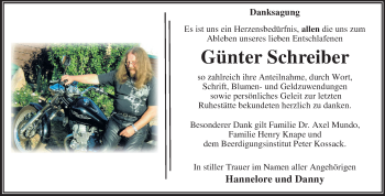 Traueranzeige von Günter Schreiber von Mitteldeutsche Zeitung Dessau-Roßlau