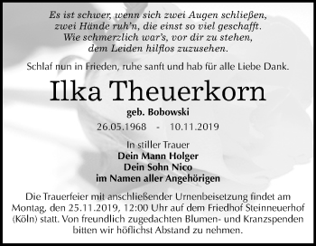 Traueranzeige von Ilka Theuerkorn von Super Sonntag Dessau-Roßlau