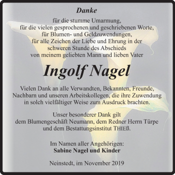 Traueranzeige von Ingolf Nagel von Super Sonntag Quedlinburg