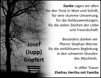 Traueranzeige von Josef Göpfert von Mitteldeutsche Zeitung Bitterfeld