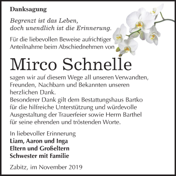 Traueranzeige von Mirco Schnelle von Super Sonntag Köthen