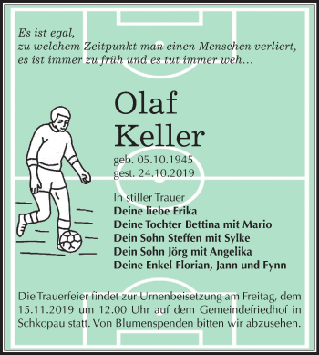 Traueranzeige von Olaf Keller von Super Sonntag Merseburg/Querfurt
