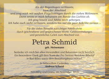 Traueranzeige von Petra Schmid von Super Sonntag Zeitz