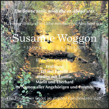 Traueranzeige von Susanne Woggon von Wochenspiegel Naumburg/Nebra