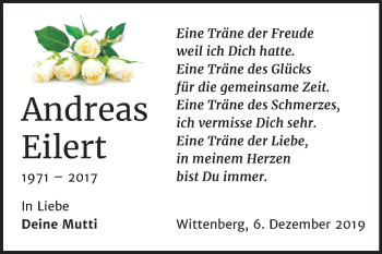 Traueranzeige von Andreas Eilert von Mitteldeutsche Zeitung Wittenberg