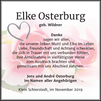 Traueranzeige von Elke Osterburg von Super Sonntag Aschersleben