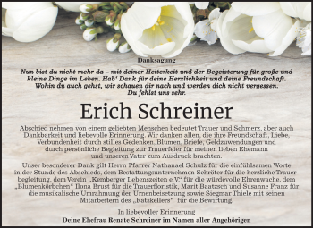 Traueranzeige von Erich Schreiner von Mitteldeutsche Zeitung Wittenberg