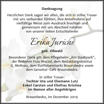 Traueranzeige von Erika Jurichs von Super Sonntag Merseburg/Querfurt