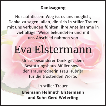 Traueranzeige von Eva Elstermann von Mitteldeutsche Zeitung Aschersleben
