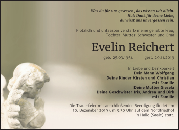 Traueranzeige von Evelin Reichert von Mitteldeutsche Zeitung Halle/Saalkreis