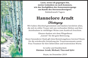 Traueranzeige von Hannelore Arndt von Mitteldeutsche Zeitung Aschersleben
