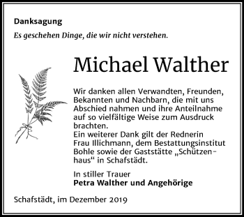 Traueranzeige von Michael Walther von Mitteldeutsche Zeitung Merseburg/Querfurt