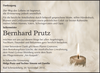 Traueranzeige von Bernhard Prutz von Mitteldeutsche Zeitung Wittenberg