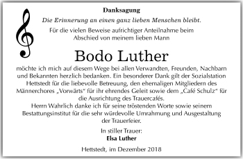 Traueranzeige von Bodo Luther von Mitteldeutsche Zeitung Aschersleben