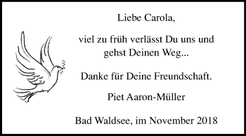 Traueranzeige von Carola  von Mitteldeutsche Zeitung Quedlinburg