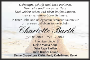 Traueranzeige von Charlotte Barth von WVG - Wochenspiegel Merseburg
