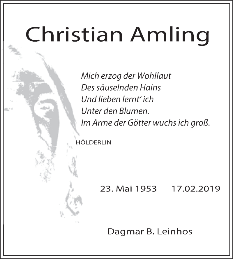  Traueranzeige für Christian Amling vom 23.02.2019 aus Super Sonntag Quedlinburg