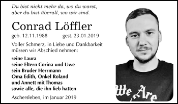 Traueranzeige von Conrad Löffler von Mitteldeutsche Zeitung Aschersleben