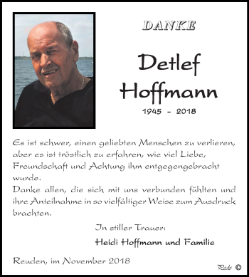 Traueranzeige von Detlef Hoffmann von Mitteldeutsche Zeitung Zeitz